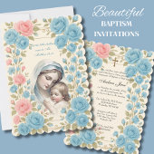 Katholieke doop Bloemrijke Jezus gezegende moeder Kaart
