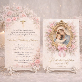 Katholieke Doop Christening Maria Jezus Rozen Kaart