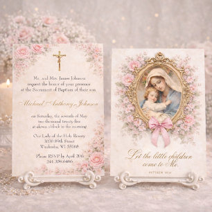 Katholieke Doop Christening Maria Jezus Rozen Kaart
