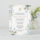 Katholieke doop doop Maria Jezus Blauw Kaart (Staand voorkant)