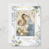 Katholieke doop doop Maria Jezus Blauw Kaart (Achterkant)