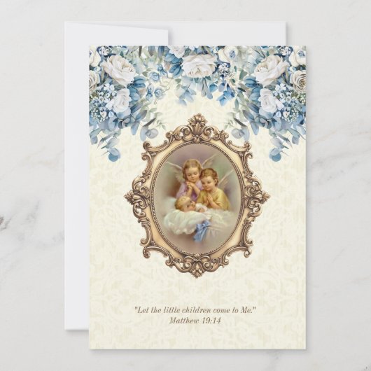 Katholieke doop doopengelen Bloemen Kaart (Achterkant)