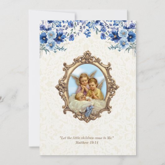 Katholieke doop doopengelen Bloemen Kaart (Achterkant)