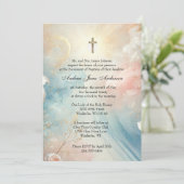 Katholieke doop dooppastel Floral Kaart (Staand voorkant)