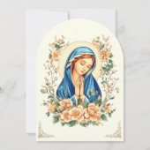 Katholieke doop doopsel Floral Mary Kaart (Achterkant)