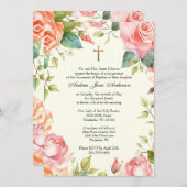 Katholieke doop doopsel kind Jezus Floral Kaart (Voorkant / Achterkant)