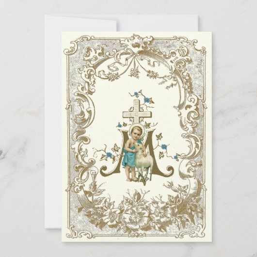 Katholieke doop doopt Jezus met Lam Kaart (Achterkant)