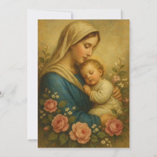 Katholieke doop doopt Maria en Jezus Kaart (Achterkant)