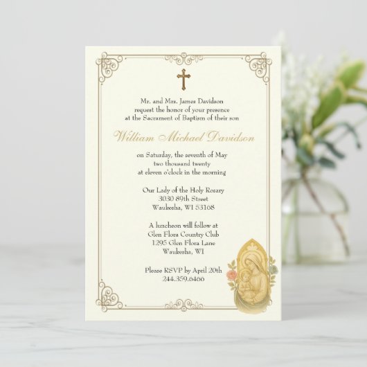 Katholieke doop doopt Maria en Jezus Kaart (Staand voorkant)