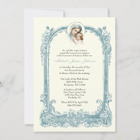 Katholieke doop doopt Maria Jezus Kaart (Voorkant)