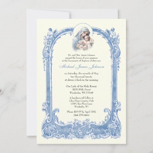 Katholieke doop doopt Maria Jezus Kaart (Voorkant)