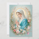 Katholieke doop Floral Mary and Jesus Kaart (Achterkant)