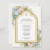 Katholieke doop Floral Mary and Jesus Kaart (Voorkant)