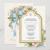 Katholieke doop Floral Mary and Jesus Kaart (Voorkant / Achterkant)