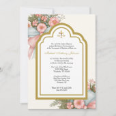 Katholieke doop Floral Mary and Jesus Kaart (Voorkant)