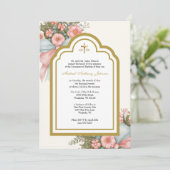 Katholieke doop Floral Mary and Jesus Kaart (Staand voorkant)