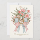 Katholieke doop Floral Mary and Jesus Kaart (Achterkant)