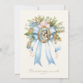 Katholieke doop Floral Mary and Jesus Kaart (Achterkant)
