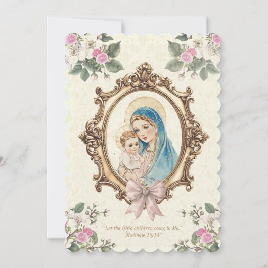 Katholieke doop Gezegende Moeder Jezus Kaart (Achterkant)