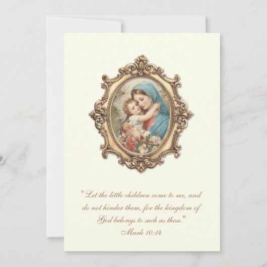 Katholieke doop Gezegende Moeder Jezus Kaart (Achterkant)