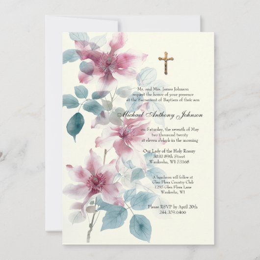 Katholieke doop Gezegende Moeder Jezus Kaart (Voorkant)