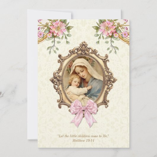 Katholieke doop Gezegende Moeder Jezus Kaart (Achterkant)