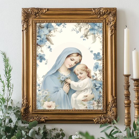 Katholieke doop Gezegende Moeder Jezus Kaart