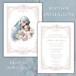 Katholieke doop Gezegende Moeder Jezus Kaart