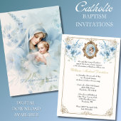 Katholieke doop Gezegende Moeder Jezus Kaart