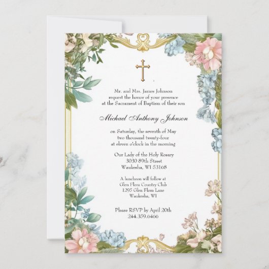 Katholieke doop Gezegende Moeder Jezus Kaart (Voorkant)