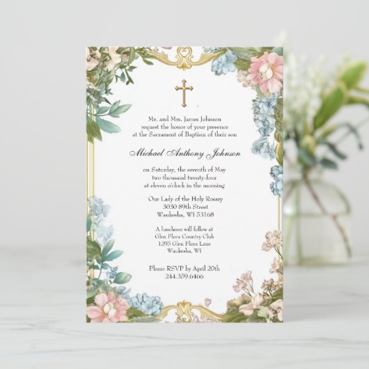 Katholieke doop Gezegende Moeder Jezus Kaart (Staand voorkant)