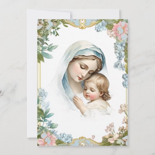 Katholieke doop Gezegende Moeder Jezus Kaart (Achterkant)
