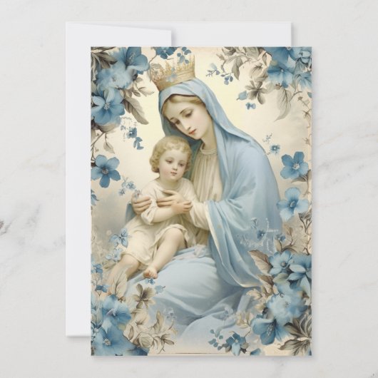 Katholieke doop Gezegende Moeder Jezus Kaart (Achterkant)