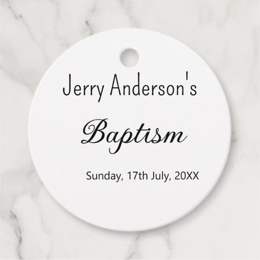 Katholieke doop kinder moderne eenvoudige QR minim Bedankjes Labels (Voorkant)