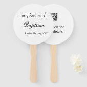 Katholieke doop kinder moderne eenvoudige QR minim Handwaaier (Voorkant en achterkant)