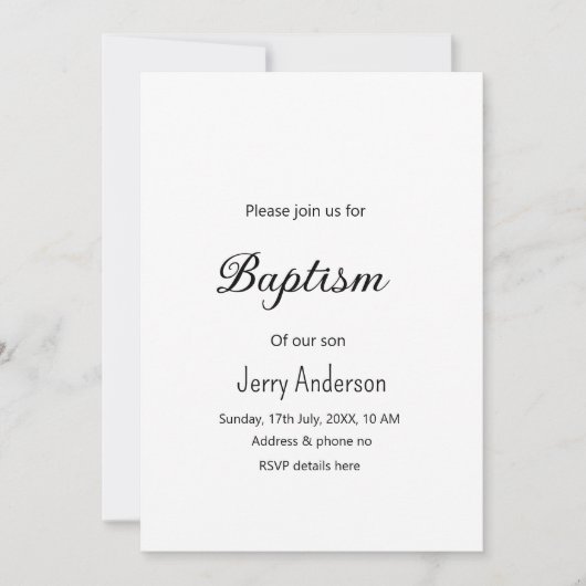 Katholieke doop kinder moderne eenvoudige QR minim Kaart (Voorkant)