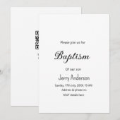 Katholieke doop kinder moderne eenvoudige QR minim Kaart (Voorkant / Achterkant)