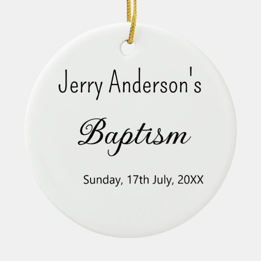 Katholieke doop kinder moderne eenvoudige QR minim Keramisch Ornament (Voorkant)