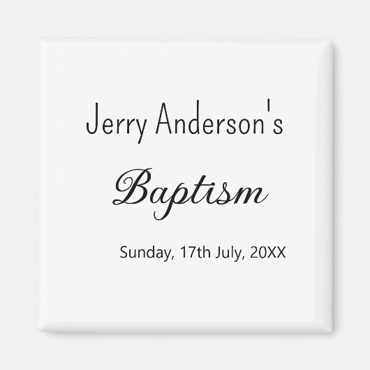 Katholieke doop kinder moderne eenvoudige QR minim Magneet (Voorkant)