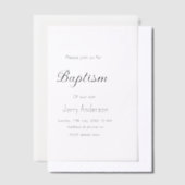 Katholieke doop kinder moderne eenvoudige QR minim Vellum Uitnodigingen (Offset)