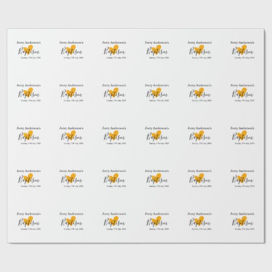 Katholieke doop kinderen modern eenvoudig QR minim Cadeaupapier (Vlak)