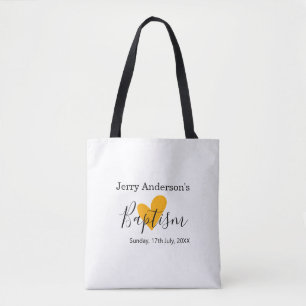 Katholieke doop kinderen modern eenvoudig QR minim Tote Bag