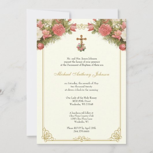 Katholieke Doop Verering Gezegerde Moeder Jezus Kaart (Voorkant)