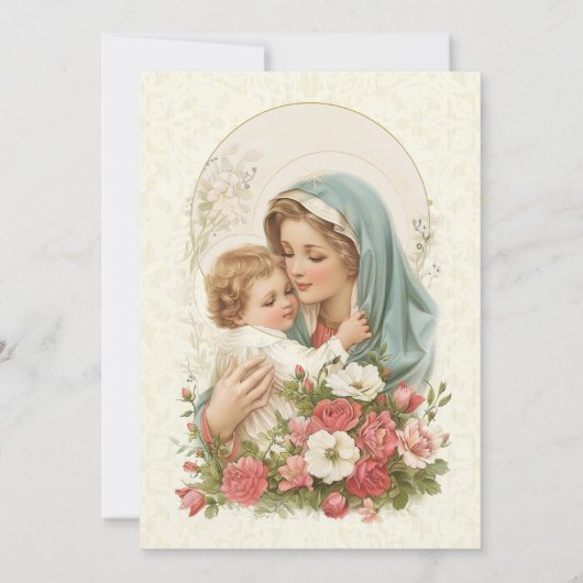 Katholieke Doop Verering Gezegerde Moeder Jezus Kaart (Achterkant)