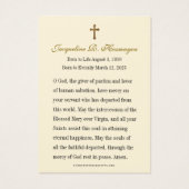 Katholieke Drie Harten Begrafenis Gebed Visitekaartje (Achterkant)