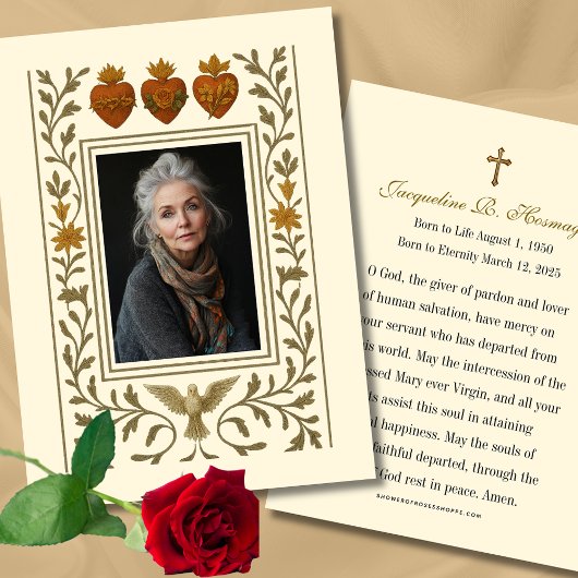 Katholieke Drie Harten Begrafenis Gebed Visitekaartje