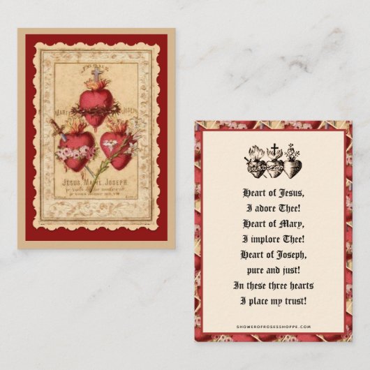 Katholieke Drie Hoorten Jezus Joseph Prayer Car Plaatskaartje (Voorkant / Achterkant)