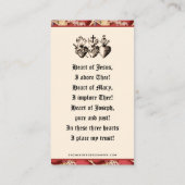 Katholieke Drie Hoorten Jezus Joseph Prayer Pla Plaatskaartje (Achterkant)