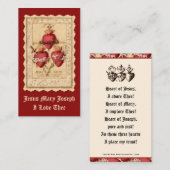 Katholieke Drie Hoorten Jezus Joseph Prayer Pla Plaatskaartje (Voorkant / Achterkant)