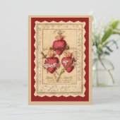 Katholieke Drie Hoorten Jezus Mary Joseph Prayer Kaart (Staand voorkant)